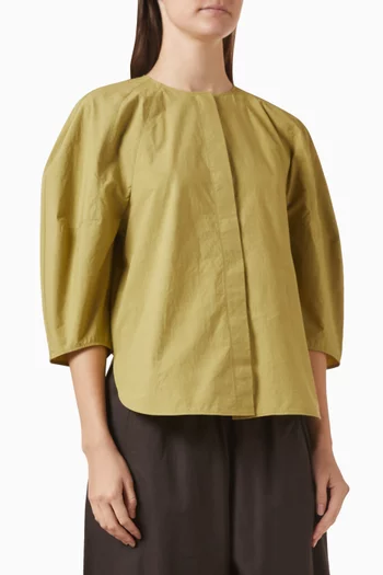 بلوزة قطن بيما بقصة منحوتة