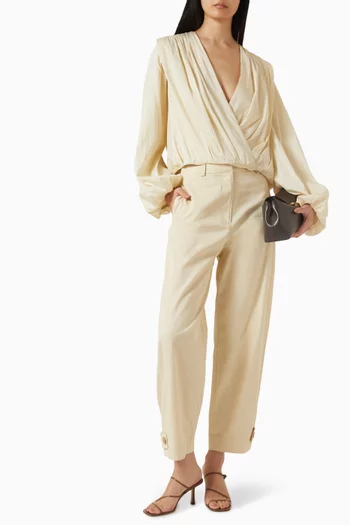 Barrel-leg Utility Pants in Cotton-twill