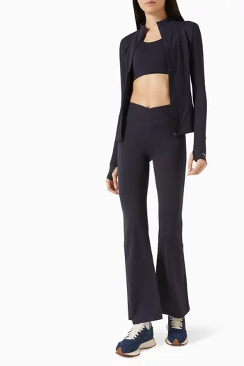 بنطال بقصة واسعة وخصر مرتفع بتصميم ملفوف دايفليكس