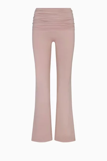Matte Foldover Slim Flare Leggings