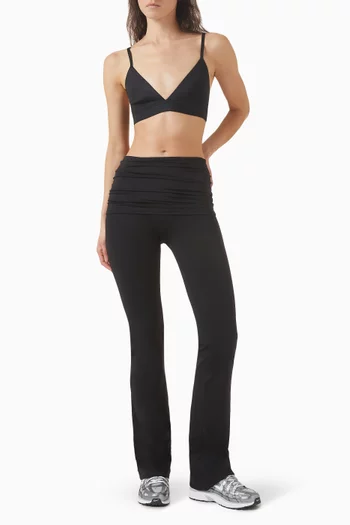 Matte Foldover Slim Flare Leggings