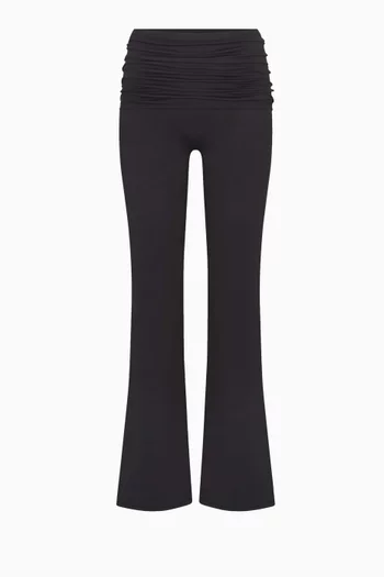 Matte Foldover Slim Flare Leggings