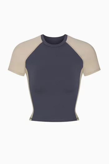 بلوزة مت شاين ميكس بقصة وأكمام قصيرة