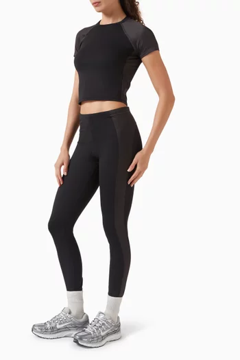 بلوزة مت شاين ميكس بقصة وأكمام قصيرة