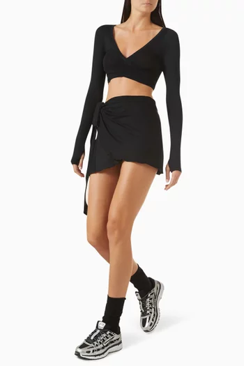 Stretch Knit Wrap Skirt