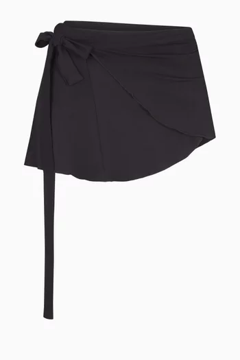 Stretch Knit Wrap Skirt