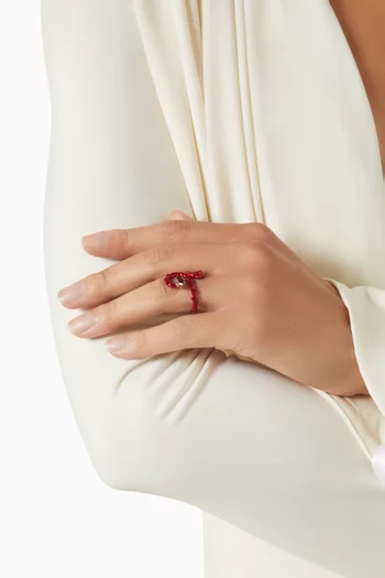 Baby Spine Enamel Ring in 9kt Gold