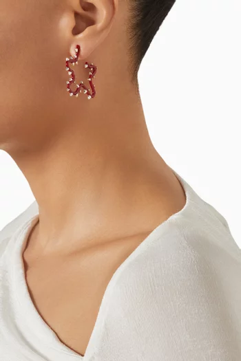 Stella Studded Enamel Earrings in 9kt Gold