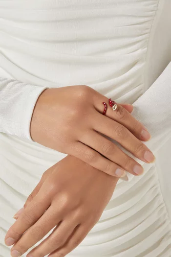 خاتم بيبي فاين بتصميم مطلي بالمينا ذهب عيار 9