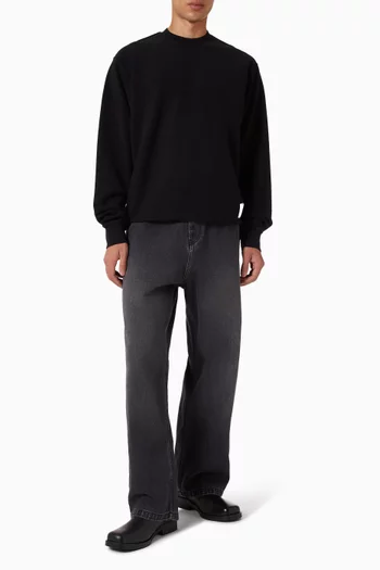 Reversible Label Crewneck Sweatshirt in Cotton-blend