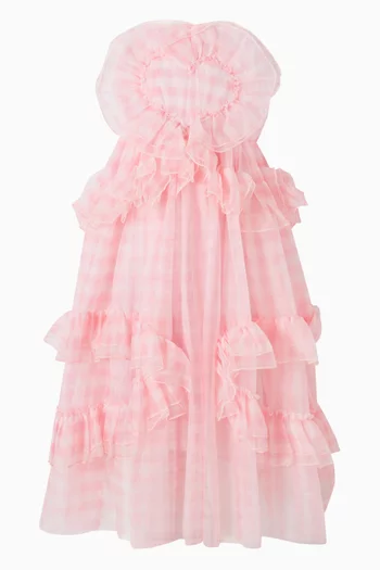 Check Ruffled Dress