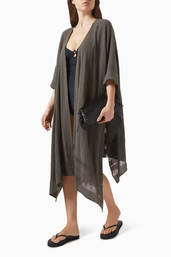 Ikal Frayed Cape in Cotton