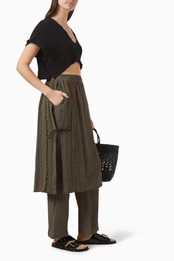Sivan Apron-panel Pants in Cotton