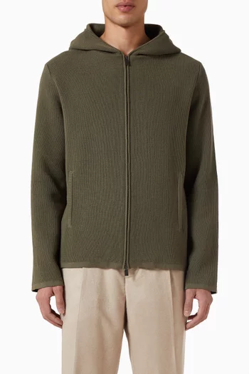 Zipped Jacket in Waffle Stitch