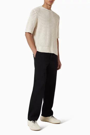 Net Stitch T‑shirt in Cotton