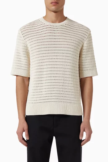 Net Stitch T‑shirt in Cotton