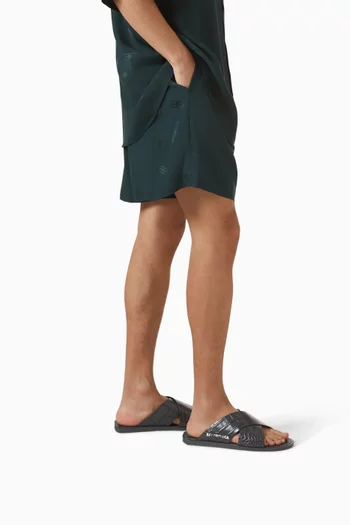 Cosy Sandals in Croc-embossed Calfskin Leather