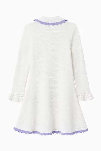 Contrast Trim Dress in Pointelle Knit