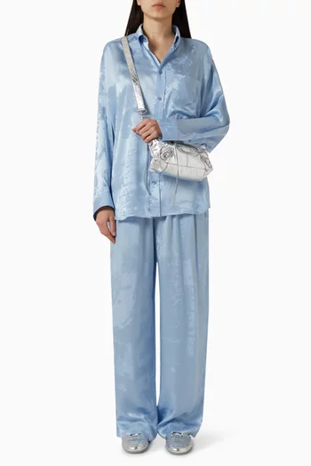 Washed Crayon Cocoon Shirt in Silk-jacquard