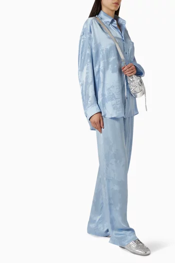 Washed Crayon Pyjama Pants in Silk-jacquard