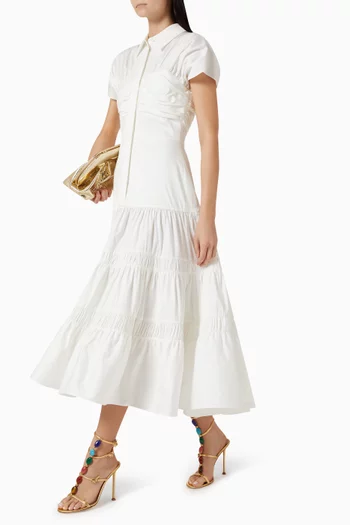 Carosini Midi Dress in Cotton-blend