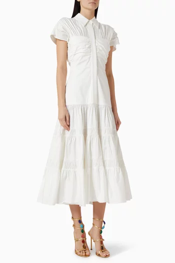 Carosini Midi Dress in Cotton-blend