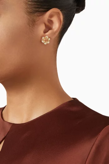 Daisy Flower Diamond Earrings in 9kt Gold