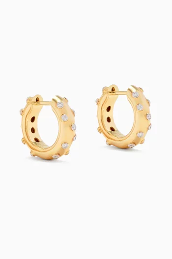 Paif of Plumetis Hoop Earrings in 9kt Yellow Gold