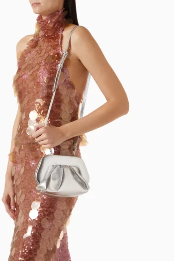 Small Bios Clutch Bag in Laminated Leather