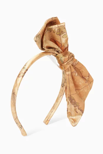 Map-print Bow Hairband