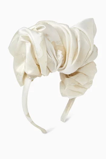 Map-print Bow Hairband