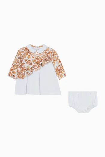 فستان بياقة بيتر بان وطبعة