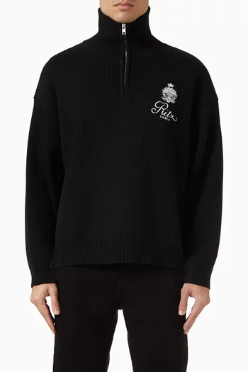 x Ritz Paris Half Zip Sweater in Cashmere