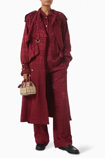 Check Trench Coat in Silk