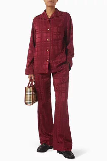 قميص بيجاما بينيلوبي بنقشة مربعات حرير