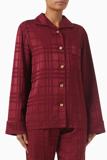 قميص بيجاما بينيلوبي بنقشة مربعات حرير