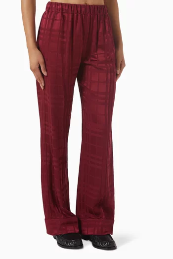 بنطال بيجاما بيوني بنقشة مربعات