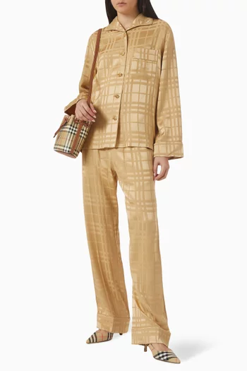 Penelope Check Pyjama Shirt in Silk