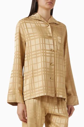 Penelope Check Pyjama Shirt in Silk
