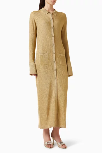 فستان بولو مزيج فيسكوز مضلع