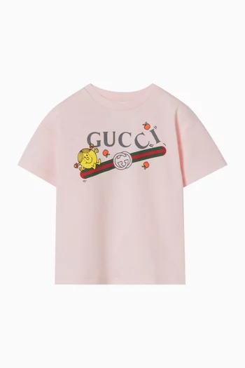 تي شيرت بطبعة شعار الماركة قطن