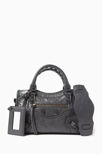 Mini Le City Bag in Volcanic Rock Arena Lambskin