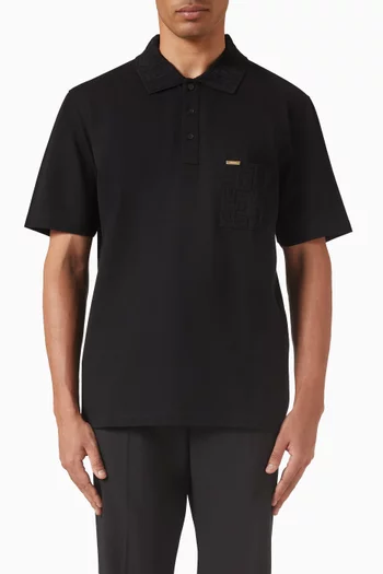 V-neck Polo Shirt in Cotton