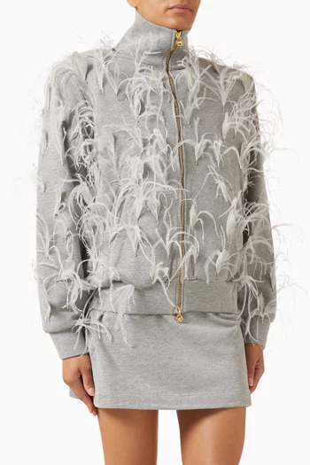 Straight-fit Feather Bomber Jacket