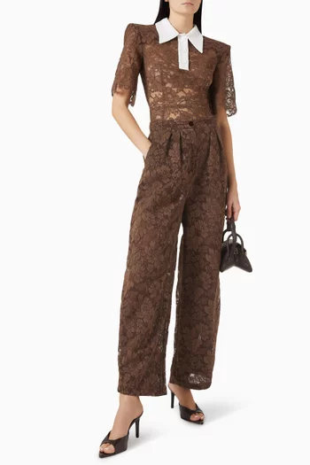 بودي سوت بياقة بولو دانتيل