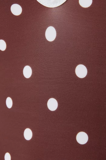 Polka Dot V-neck One-piece Swimsuit