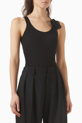 3D Floral-applique Bodysuit