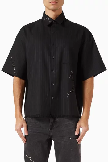 قميص جومباه مخطط مزيج صوف