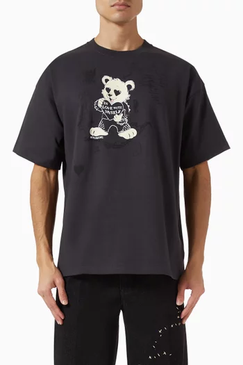 تي شيرت موي بطبعة قطن جيرسيه