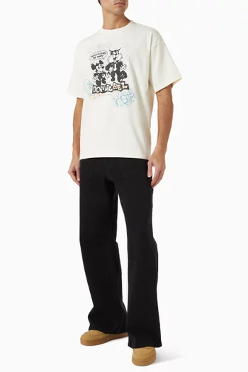 تي شيرت شيدي بطبعة قطن جيرسيه